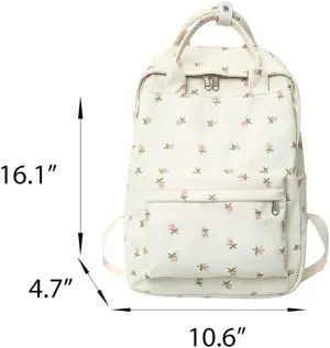 2024 Coquette Backpack Pink Floral Print Cute Kawaii Backpack Preppy Aesthetic Bag Large Laptop Daypack for College (Floral A)