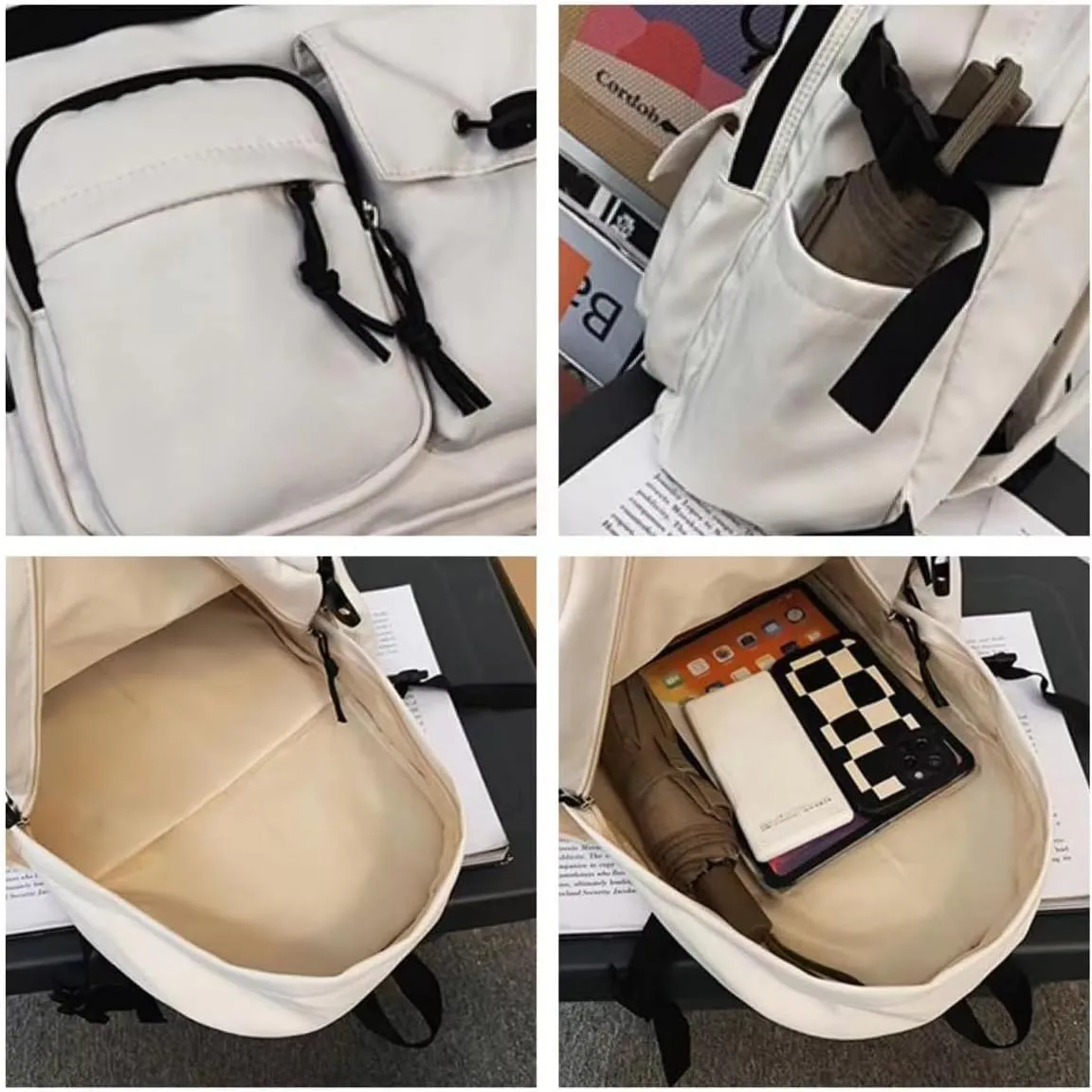 2025 Preppy Backpack with Coin Purse Y2k Japanese Harajuku Backpack Aesthetic Cool College Daypack Fit 15.6" Laptop (Brown,One Size)