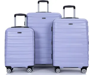 3 Piece Luggage Sets PC Lightweight & Durable Expandable Suitcase with Two Hooks, Double Spinner Wheels, TSA Lock, (21/25/29) Light Purple