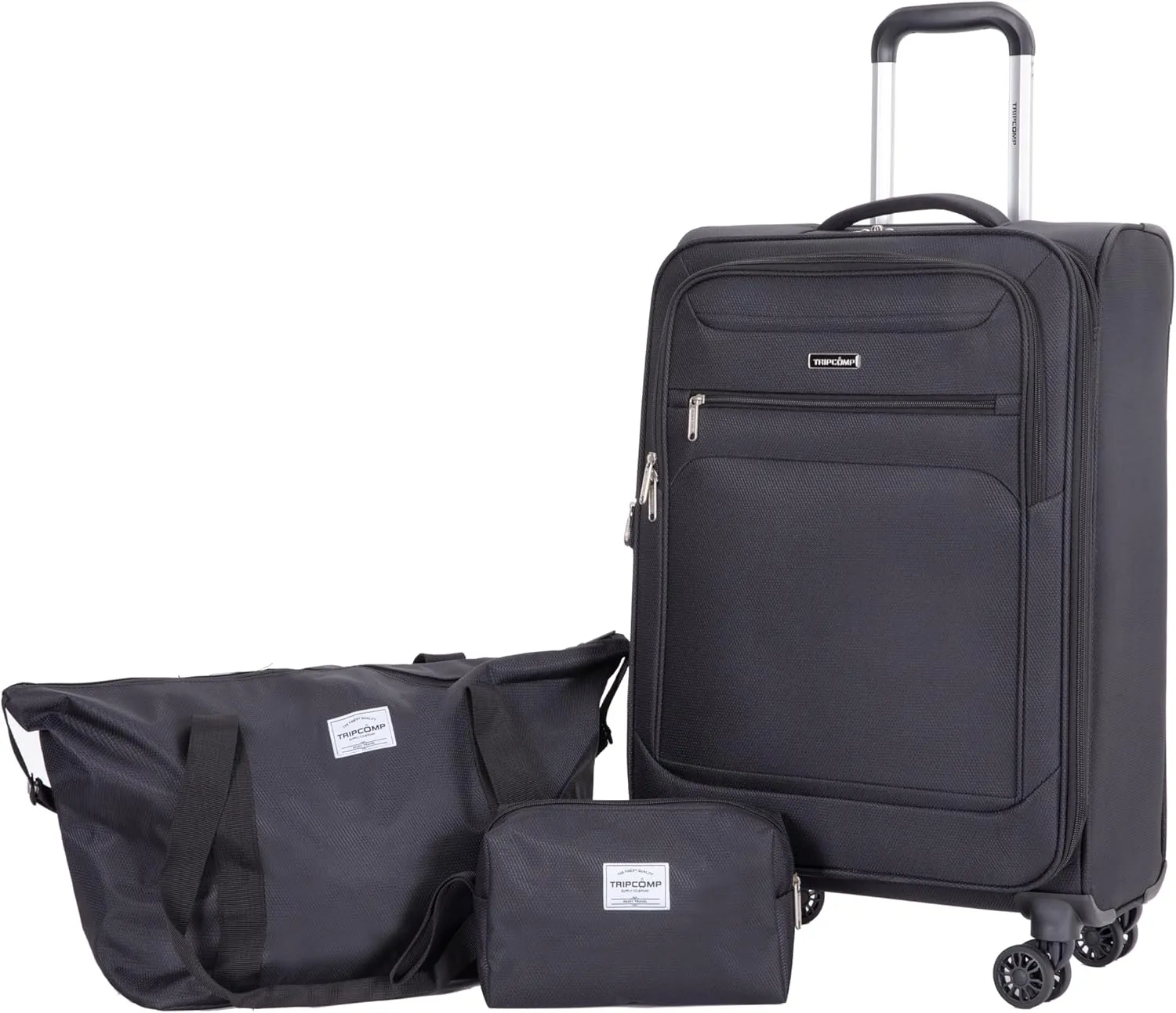 3-Piece Set (18/Travelbag/Toiletry Bag), Softshell Spinner Wheels Luggage