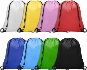 8Pcs Drawstring Bags Bulk Cinch Bag, Polyester String Bag Drawstring Backpack for Trip Party Camping Sports Gym Yoga (Classic