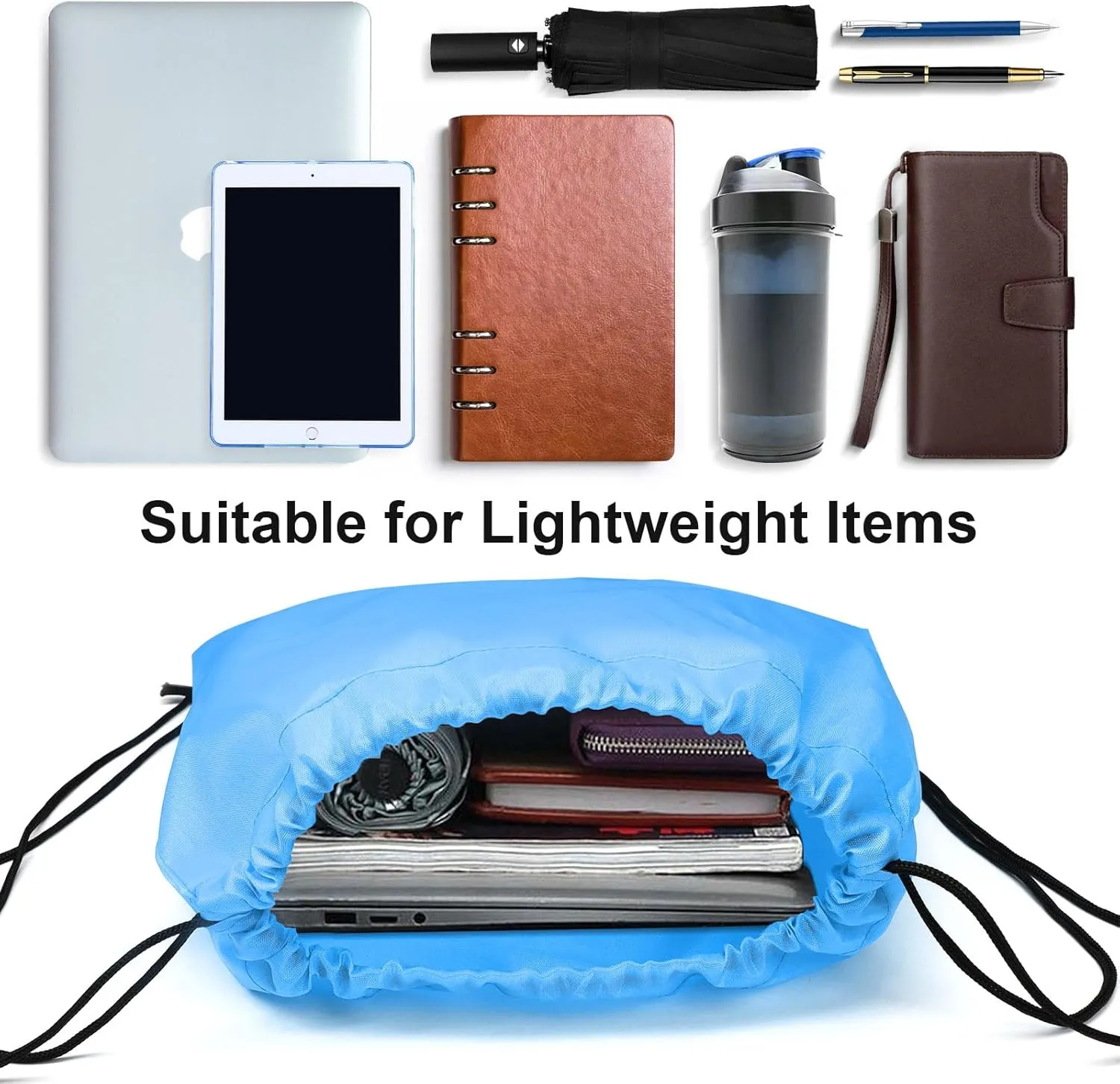 8Pcs Drawstring Bags Bulk Cinch Bag, Polyester String Bag Drawstring Backpack for Trip Party Camping Sports Gym Yoga Soft