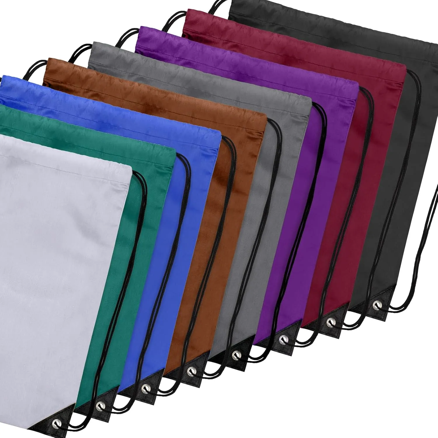 8Pcs Drawstring Bags Bulk Cinch Bag, Polyester String Bag Drawstring Backpack for Trip Party Camping Sports Gym YogaDark