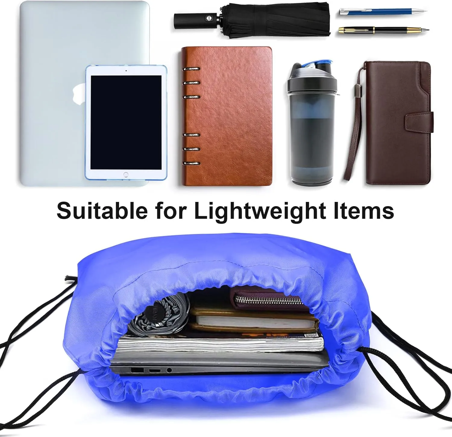 8Pcs Drawstring Bags Bulk Cinch Bag, Polyester String Bag Drawstring Backpack for Trip Party Camping Sports Gym YogaDark