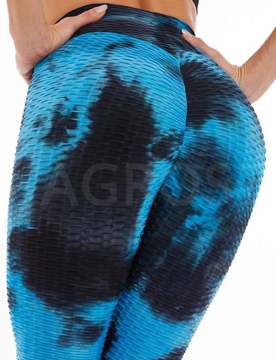 A AGROSTE Women's High Waist Yoga Pants Tummy Control Workout Ruched Butt Lifting Stretchy Leggings Textured Booty Tights
