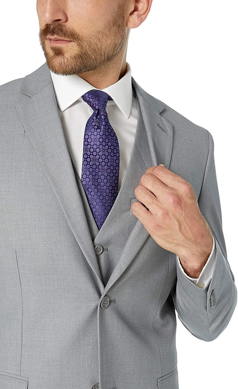 Adam Baker Men's Slim Fit 3-Piece (Jacket, Vets, Trousers) Vested Suit Set - Many Sizes & Colors Available