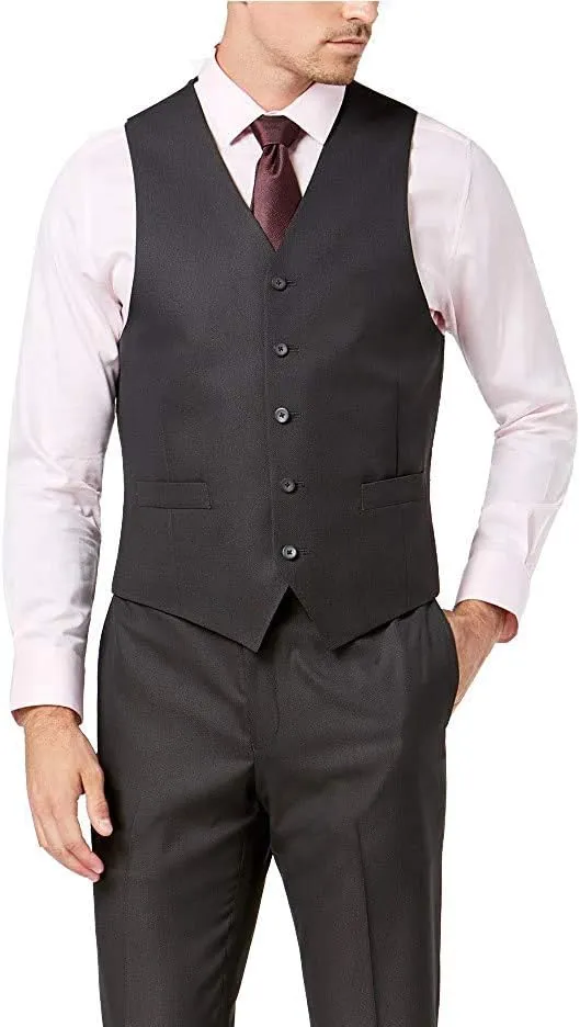 Adam Baker Men's Slim Fit 3-Piece (Jacket, Vets, Trousers) Vested Suit Set - Many Sizes & Colors Available