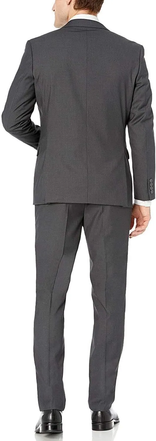 Adam Baker Men's Slim Fit 3-Piece (Jacket, Vets, Trousers) Vested Suit Set - Many Sizes & Colors Available