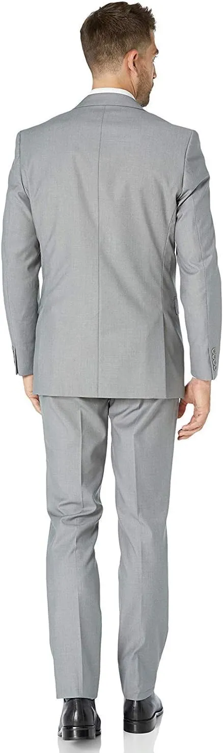Adam Baker Men's Slim Fit 3-Piece (Jacket, Vets, Trousers) Vested Suit Set - Many Sizes & Colors Available