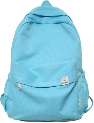 Aesthetic Backpack for Women Preppy College Backpack Classic Casual Daypack Kawaii Laptop Backpack Light Rucksack (One Size,Blue)
