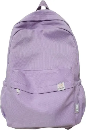 Aesthetic Backpack for Women Preppy College Backpack Classic Casual Daypack Kawaii Laptop Backpack Light Rucksack (One Size,Purple)