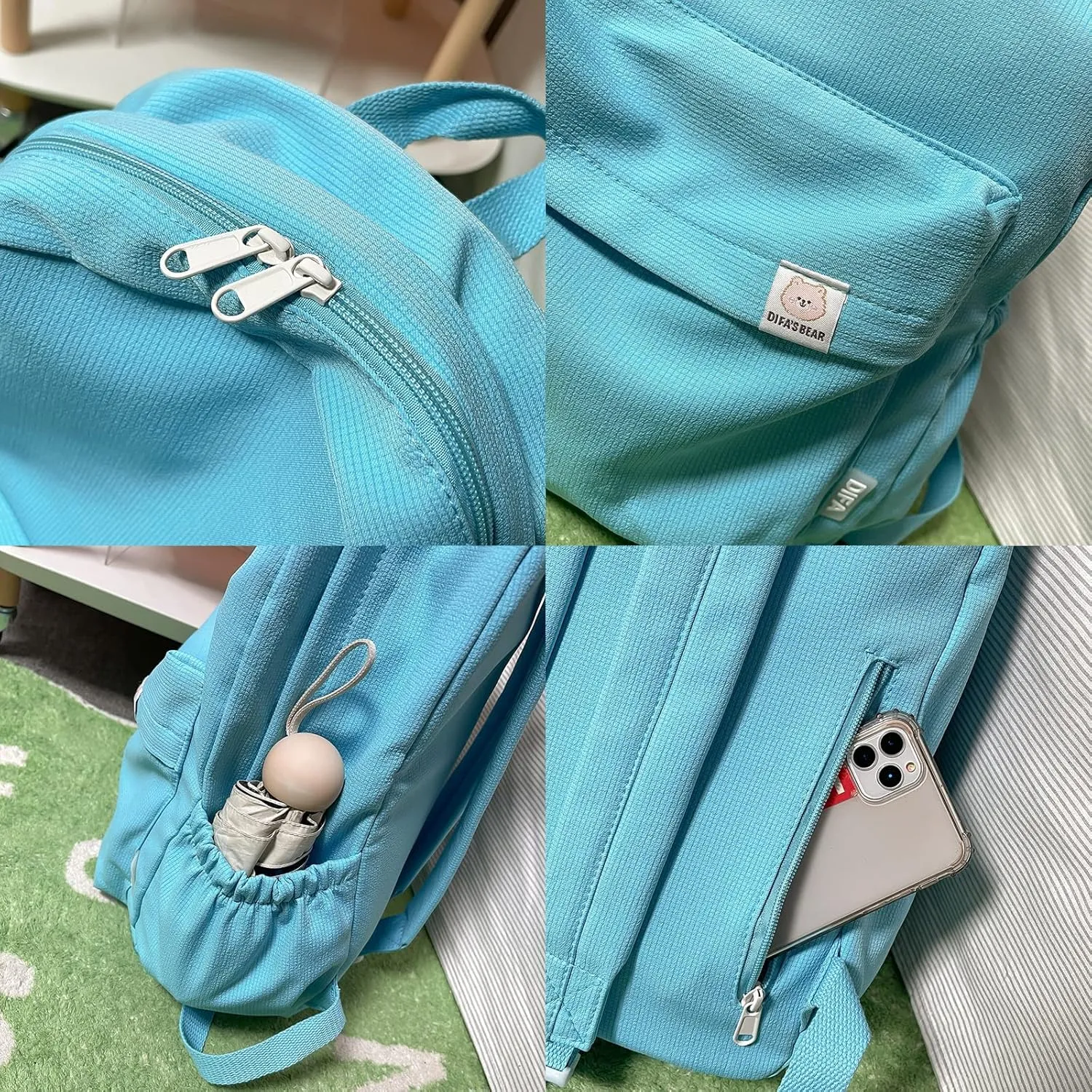 Aesthetic Backpack for Women Preppy College Backpack Classic Casual Daypack Kawaii Laptop Backpack Light Rucksack (One Size,Purple)