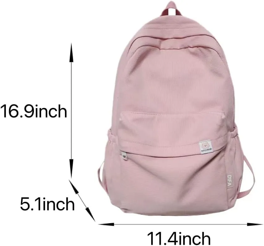 Aesthetic Backpack for Women Preppy College Backpack Classic Casual Daypack Kawaii Laptop Backpack Light Rucksack (One Size,Sage Green)