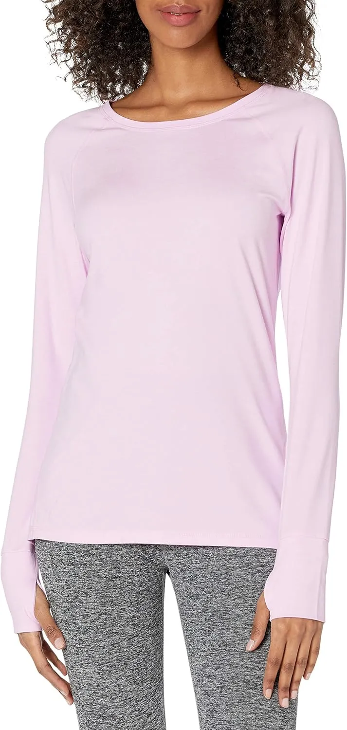 Amazon Essentials Women's Brushed Tech Stretch Long-Sleeve Crewneck Shirt (Available in Plus Size)