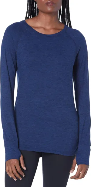 Amazon Essentials Women's Brushed Tech Stretch Long-Sleeve Crewneck Shirt (Available in Plus Size)