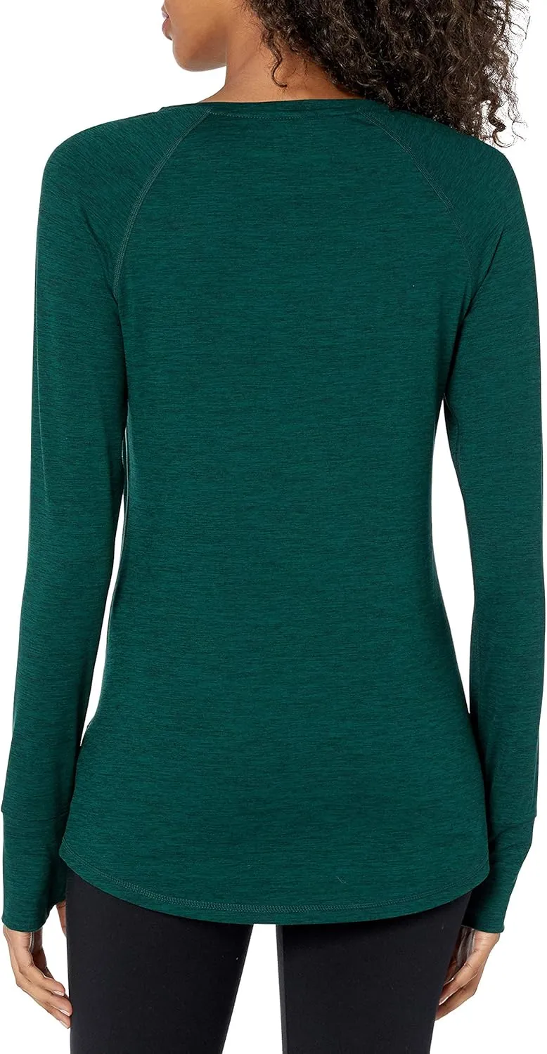 Amazon Essentials Women's Brushed Tech Stretch Long-Sleeve Crewneck Shirt (Available in Plus Size)