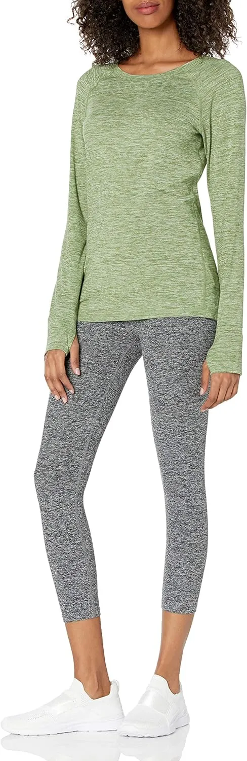 Amazon Essentials Women's Brushed Tech Stretch Long-Sleeve Crewneck Shirt (Available in Plus Size)