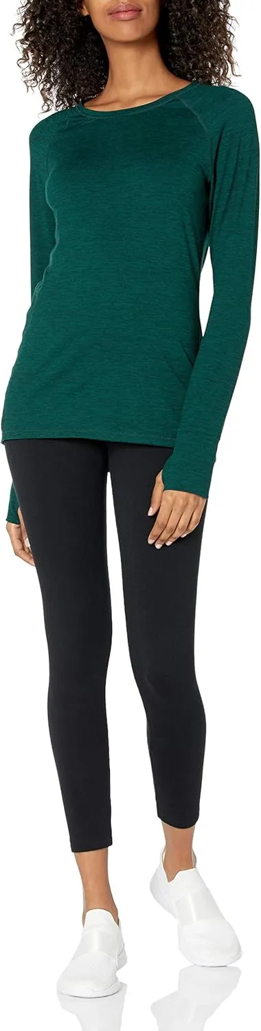 Amazon Essentials Women's Brushed Tech Stretch Long-Sleeve Crewneck Shirt (Available in Plus Size)