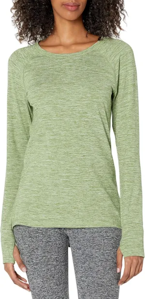 Amazon Essentials Women's Brushed Tech Stretch Long-Sleeve Crewneck Shirt (Available in Plus Size)