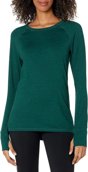 Amazon Essentials Women's Brushed Tech Stretch Long-Sleeve Crewneck Shirt (Available in Plus Size)