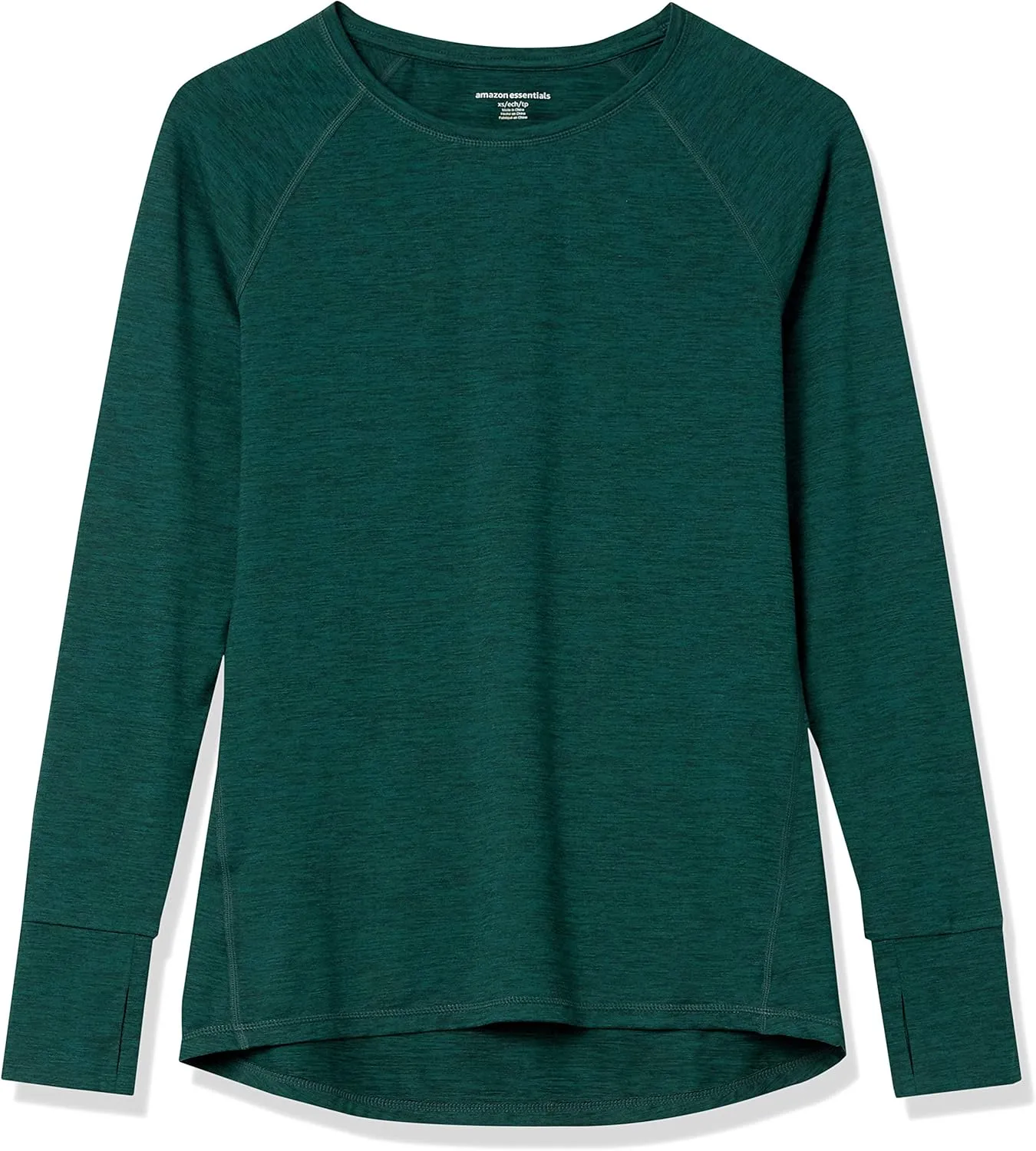 Amazon Essentials Women's Brushed Tech Stretch Long-Sleeve Crewneck Shirt (Available in Plus Size)