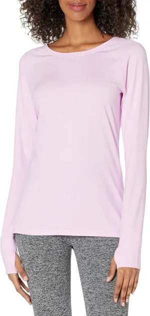 Amazon Essentials Women's Brushed Tech Stretch Long-Sleeve Crewneck Shirt (Available in Plus Size)