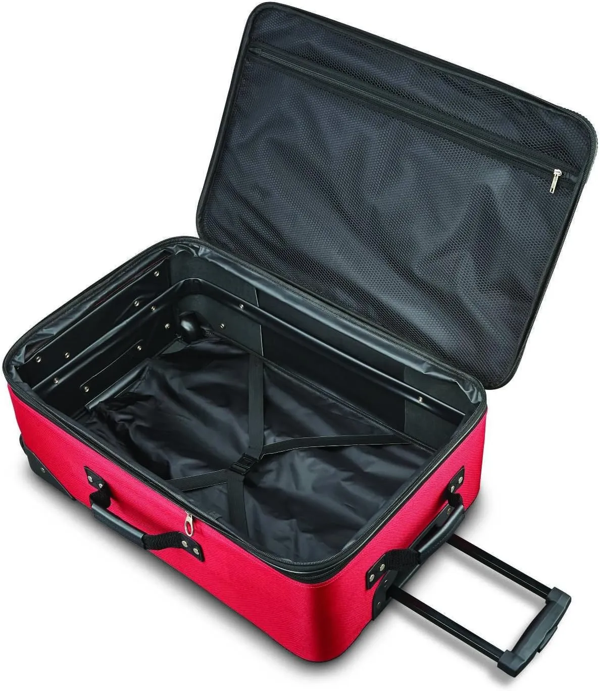 American Tourister Fieldbrook XLT Softside Upright Luggage, Red/Black, 4-Piece Set (BB/DF/21/25)