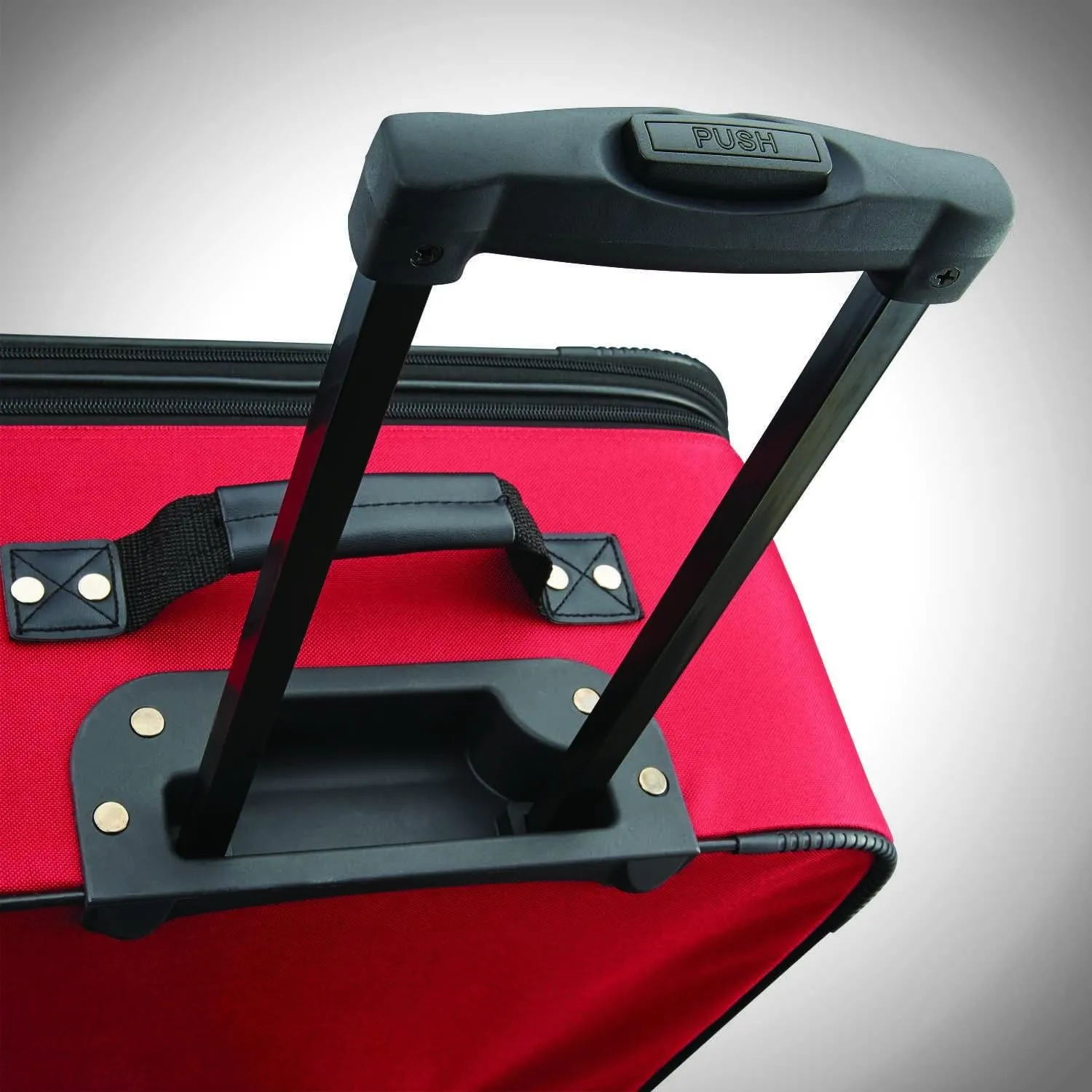 American Tourister Fieldbrook XLT Softside Upright Luggage, Red/Black, 4-Piece Set (BB/DF/21/25)