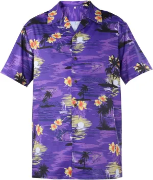 American Trends Hawaiian Shirt for Men Short Sleeve Tropical Beach Shirts Mens Casual Button Down Summer Vacation Wear