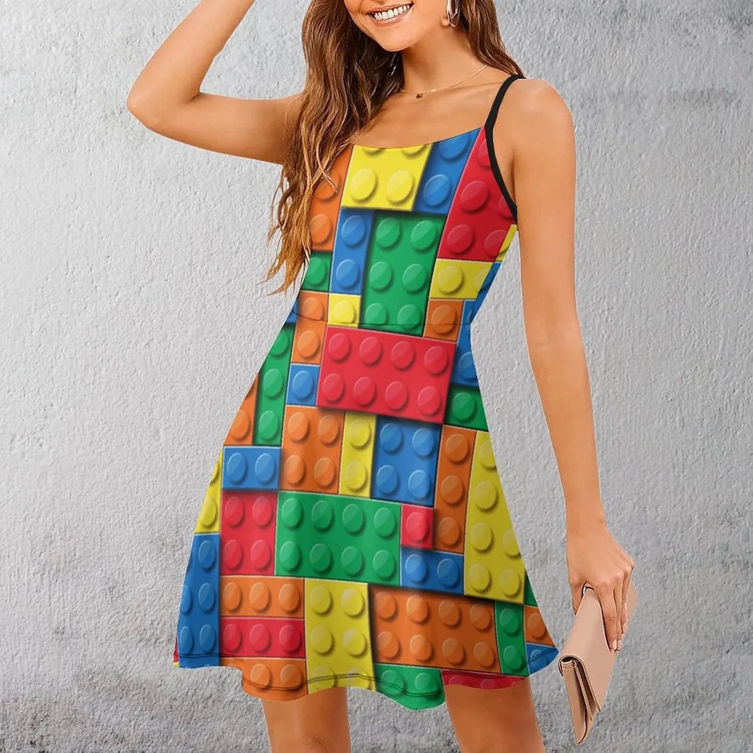 AMRANDOM Women's 2023 Summer Casual Sleeveless Crew Neck Beach Dress