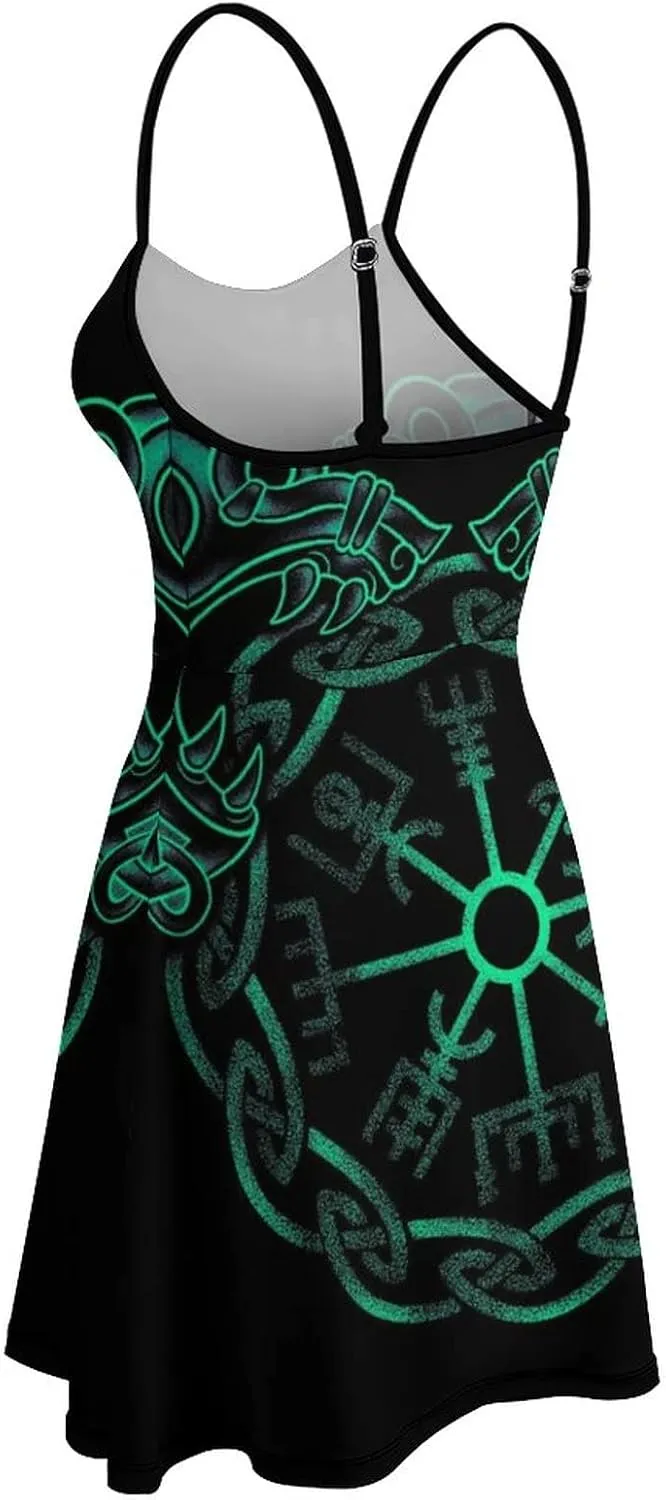 AMRANDOM Women's 2023 Summer Casual Sleeveless Crew Neck Beach Dress