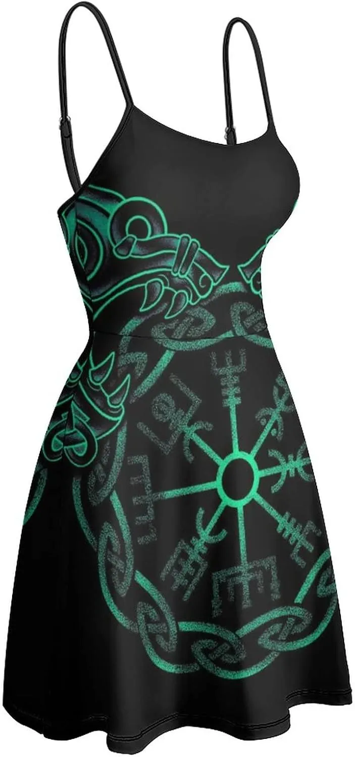 AMRANDOM Women's 2023 Summer Casual Sleeveless Crew Neck Beach Dress