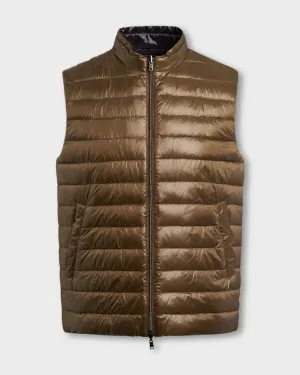 Army Green Nylon Ultralight Reversibile Bicolore Gilet