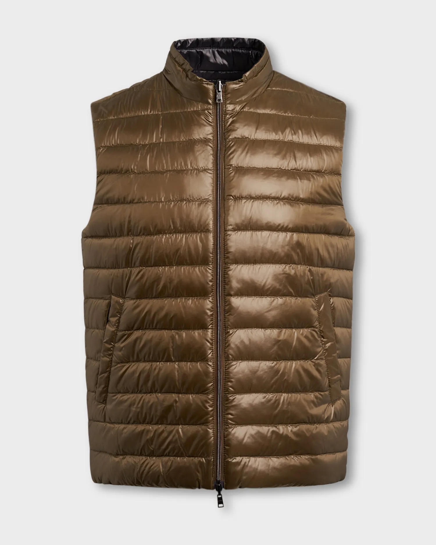 Army Green Nylon Ultralight Reversibile Bicolore Gilet
