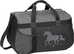 AWST Int'l "Lila" Galloping Equestrian Horse Riding Duffle Bag- Grey