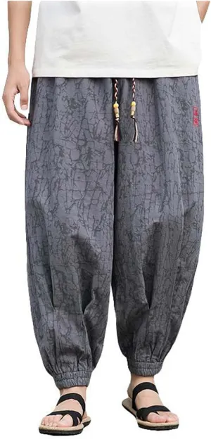 Baggy Aladdin Harem Pants for Mens Cotton Harem Pants Hippie Boho Trousers Casual Loose Hippie Yoga Beach Pants