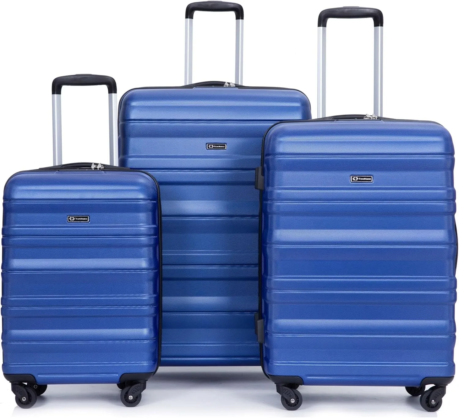 Bed Bath & Beyond Expandable 3 Piece Luggage Sets Lightweight & Durable Suitcase with Two Hooks, Spinner Wheels, TSA Lock, (size of 21/25/29) Blue
