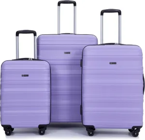 Bed Bath & Beyond Expandable 3 Piece Luggage Sets Lightweight & Durable Suitcase with Two Hooks, Spinner Wheels, TSA Lock, (size of 21/25/29) Light Purple