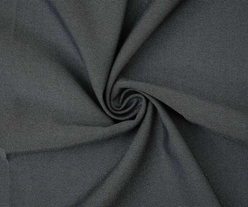 Black-Gray Polyester Wool Dobby Woven Shirting Fabric