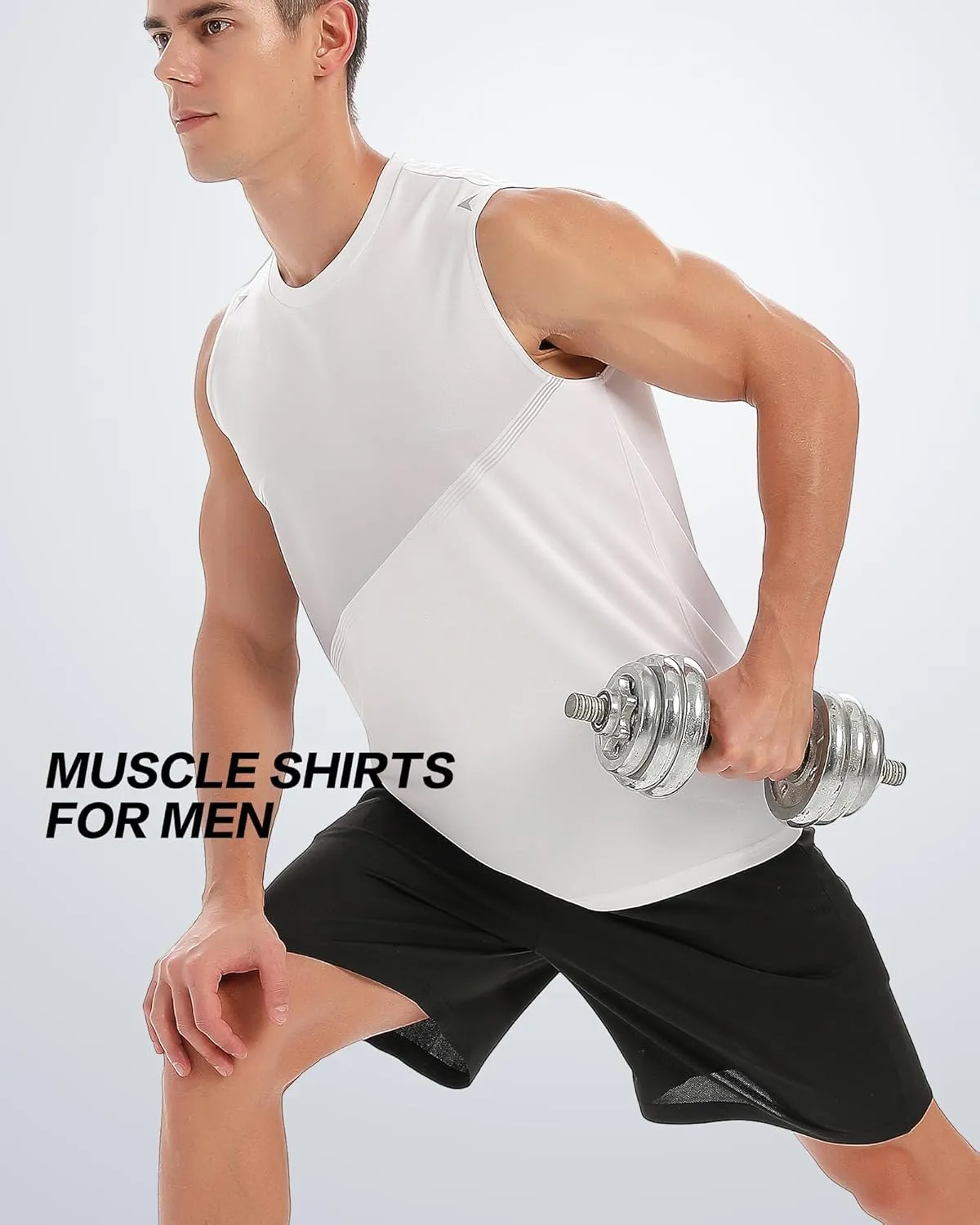 BOOMCOOL Tank top Men Shirt & Short Workout Sleeveless Gym Clothes Quick Dry for Active