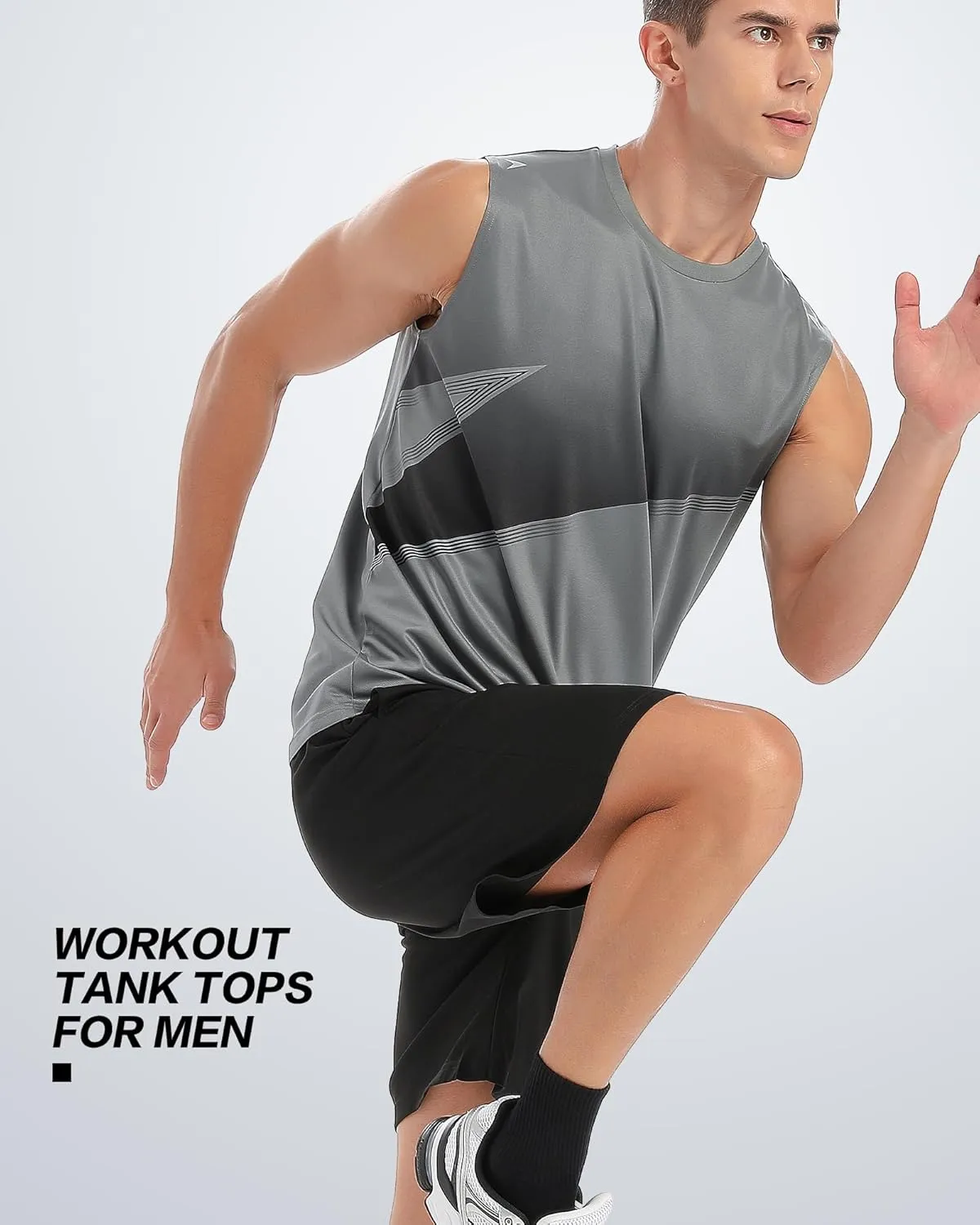 BOOMCOOL Tank top Men Shirt & Short Workout Sleeveless Gym Clothes Quick Dry for Active