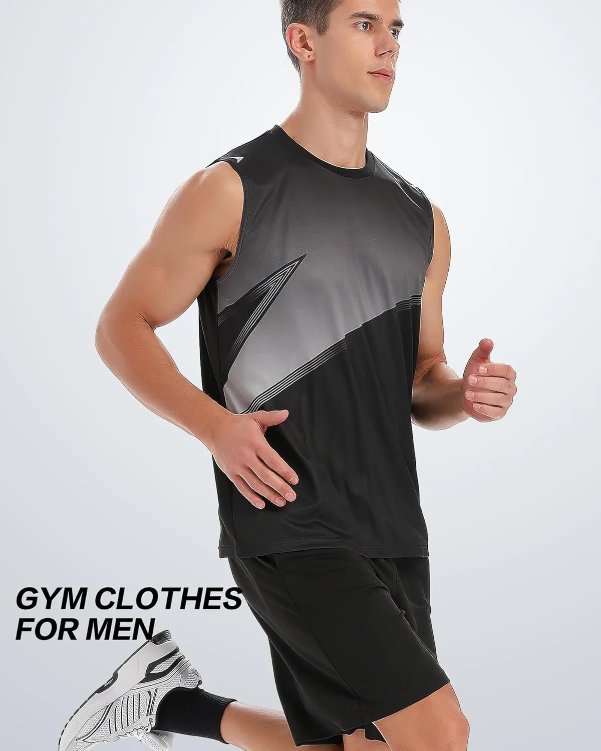 BOOMCOOL Tank top Men Shirt & Short Workout Sleeveless Gym Clothes Quick Dry for Active