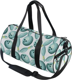 Bowling Pins and Balls Sports Gym Duffle Bag for Women Men Sports Fitness Bag Workout Travel Gymnastics Dance Ballet