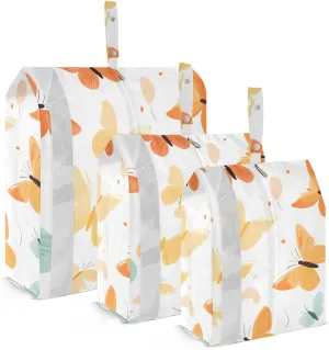 Butterflies Colorful Cartoon Packing Cubes for Suitcases 3 Set Compression Expandable Luggage Packing Organizers for Carry on Suitcase Travel Accessories Luggage Organizer Bags Set