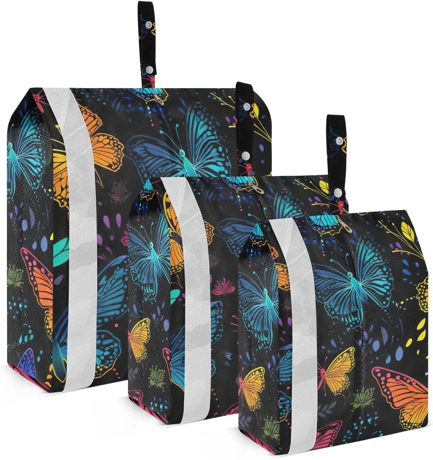 Butterflies Rainbow Packing Cubes for Suitcases 3 Set Expandable Compression Luggage Packing Organizers for Carry on Suitcase Travel Essentials Luggage Organizer Bags Set