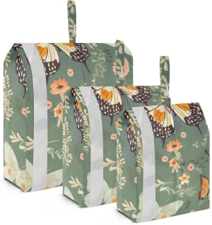 Butterfly Flower Colorful Packing Cubes for Suitcases 3 Set Compression Lightweight Luggage Packing Organizers for Carry on Suitcase Travel Essentials Luggage Organizer Bags Set