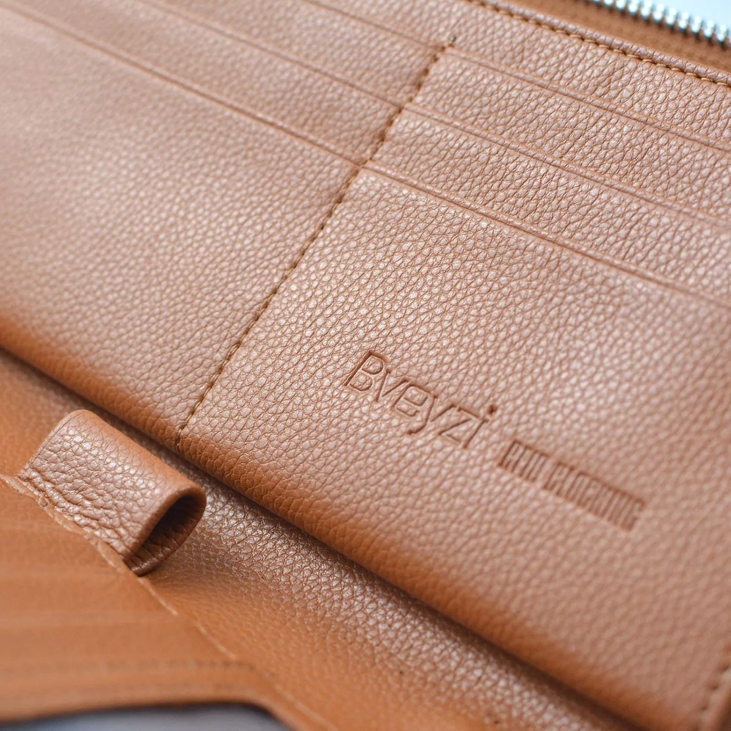 Bveyzi Women RFID Blocking Wallet Leather Zip Around Phone Clutch Large Capacity Ladies Travel Purse Wristlet