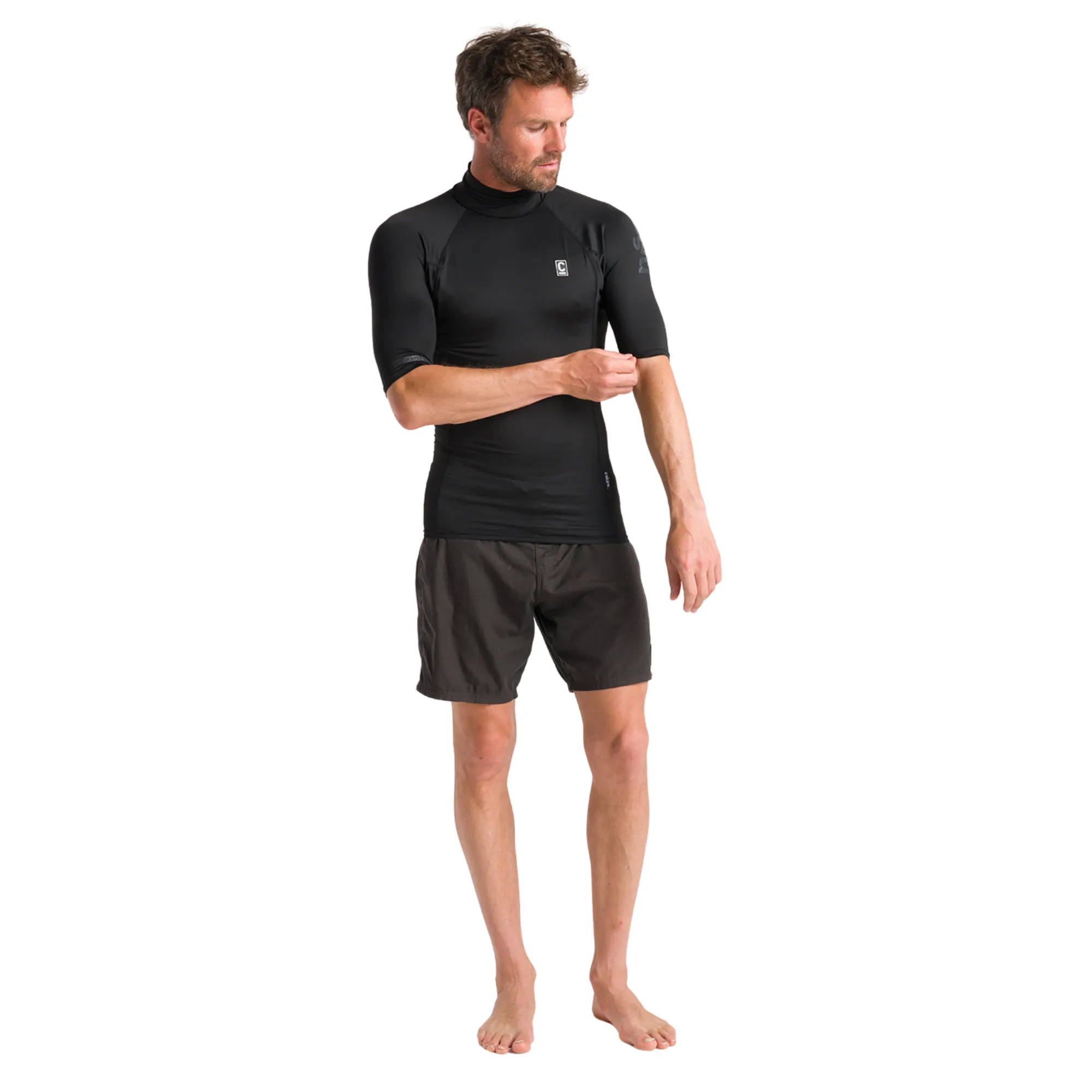 C-Skins Men's Rash X UPF 50  Short Sleeve Rash Vest (Black)