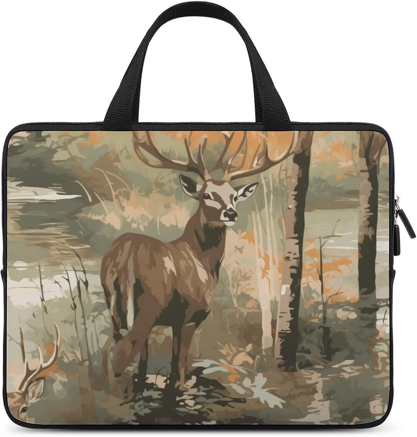 Camo Deer CamouflageLaptop Bag Laptop Case Computer Notebook Briefcase Messenger Bag with Adjustable Shoulder Strap 15.6 Inch