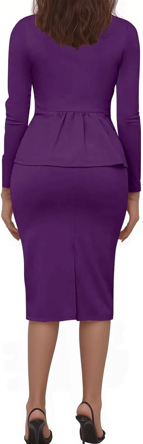 Canbebig Womens Suits 2 Piece Set Lapel Blazer and Pencil Skirt Dressy Suits Business Skirt Suits Work Office Fashion Outfits